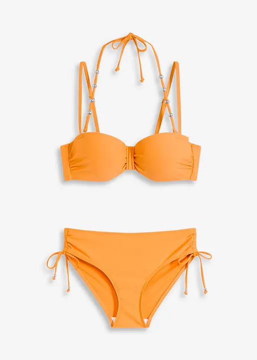 Balconette-Bikini (2-tlg. Set) mit extra Neckholder Träger in orange von vorne - bonprix