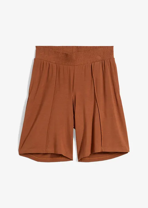 Jersey-Bermuda mit Bequembund in braun von vorne - bonprix