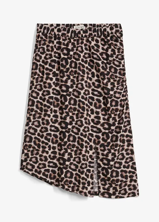 Leo-Rock mit Schlitz in beige von vorne - bonprix
