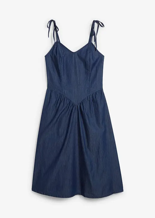 Jeanskleid in blau von vorne - bonprix