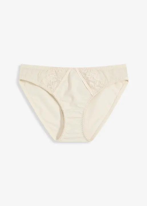 Slip mit zarter Spitze in grau von vorne - bonprix
