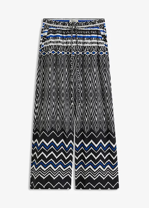 Marlenehose aus fließender Viskose in blau von vorne - bonprix