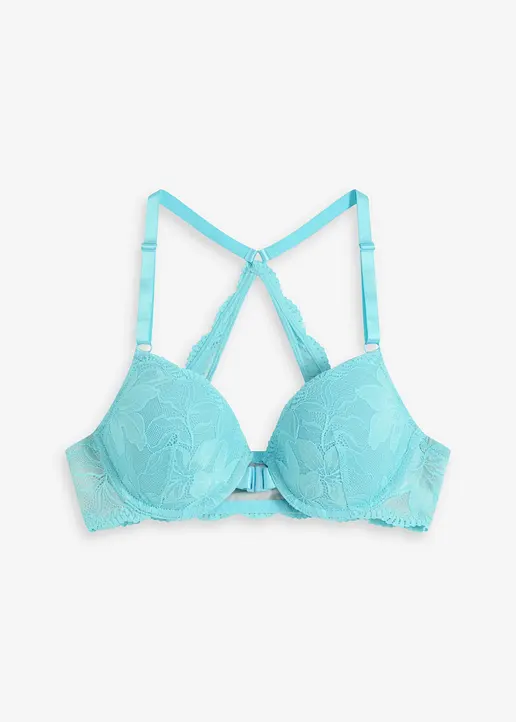 Schalen-BH mit praktischem Vorderverschluss in blau von vorne - bonprix
