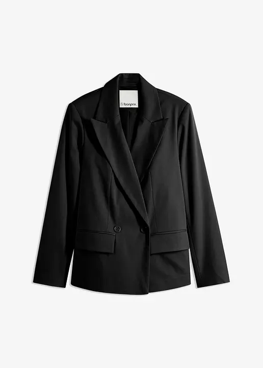 doppelreihiger Blazer in schwarz von vorne - bonprix