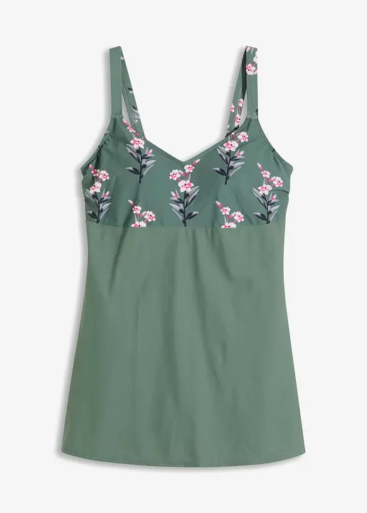 Badekleid in grün von vorne - bonprix