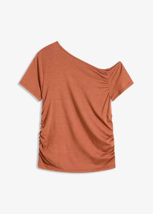 Asymmetrisches Shirt in braun von vorne - bonprix