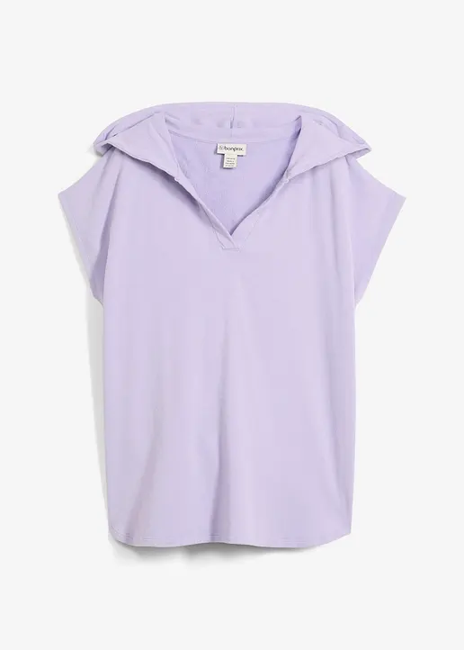 Sweatshirt aus reiner Baumwolle in lila von vorne - bonprix