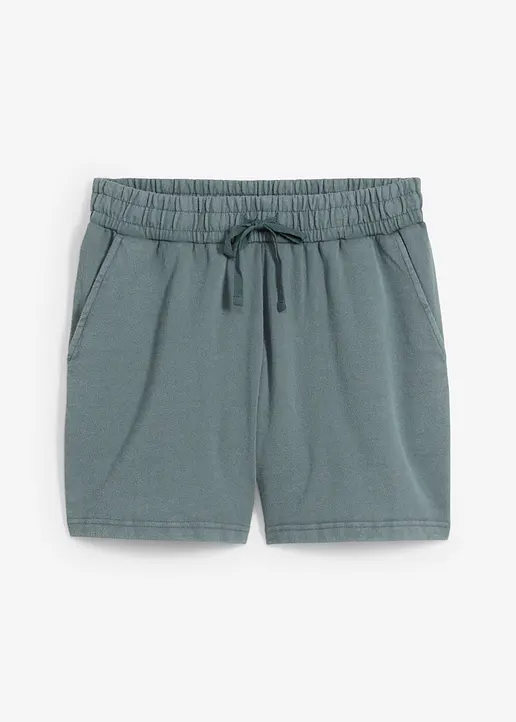 Sweat-Shorts aus reiner Baumwolle in grün von vorne - bonprix