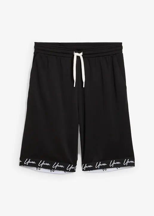 leichte Mesh-Shorts, Loose Fit in schwarz von vorne - bonprix