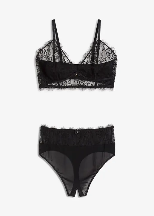 Bustier+Taillenstring ouvert (2-tlg.Set) in schwarz von vorne - VENUS