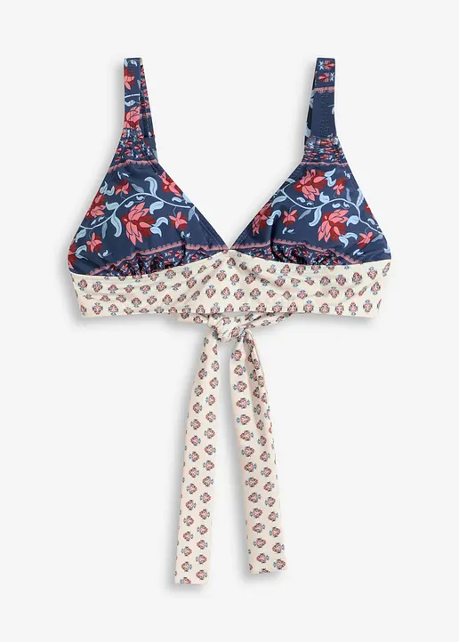 Bikinioberteil mit breitem Bund in blau von vorne - bonprix