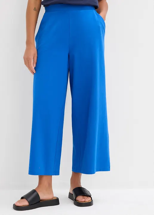 7/8-Hose aus Bio-Baumwolle mit Stretch in blau von vorne - bonprix