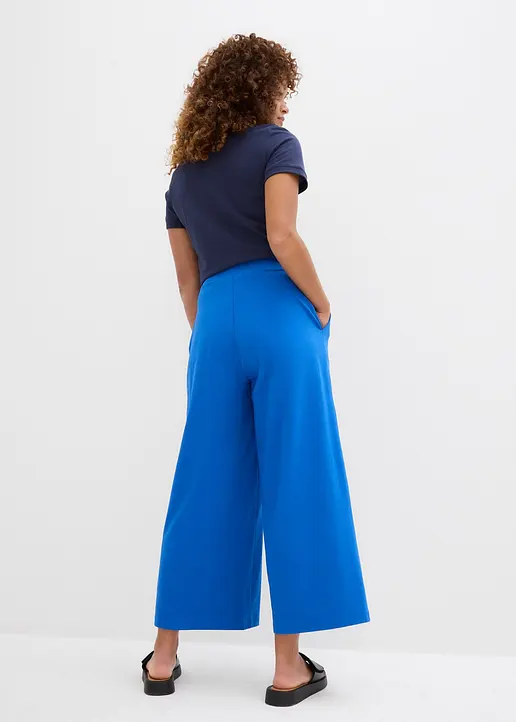 7/8-Hose aus Bio-Baumwolle mit Stretch in blau von hinten - bonprix