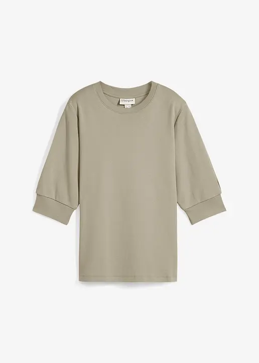 Shirt aus reiner Bio-Baumwolle in grün von vorne - bonprix