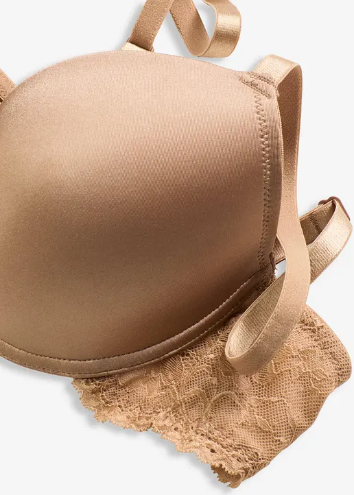 Schalen-BH mit Glanzeffekt in braun - bonprix