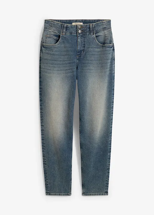 Mom-Jeans High Waist in blau von vorne - bonprix
