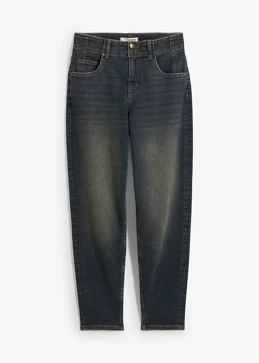 Mom-Jeans High Waist in blau von vorne - bonprix