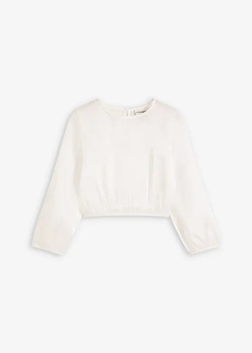 Dirndlbluse in weiß von vorne - bonprix