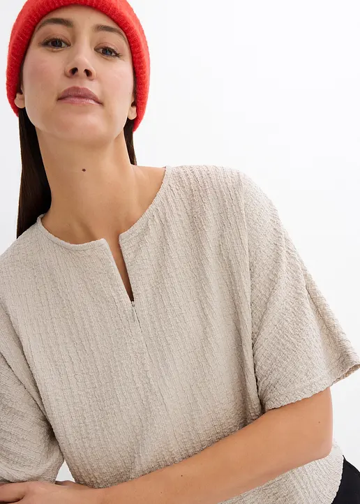 Oversize-Shirt in grau (Detailaufnahme) - bonprix