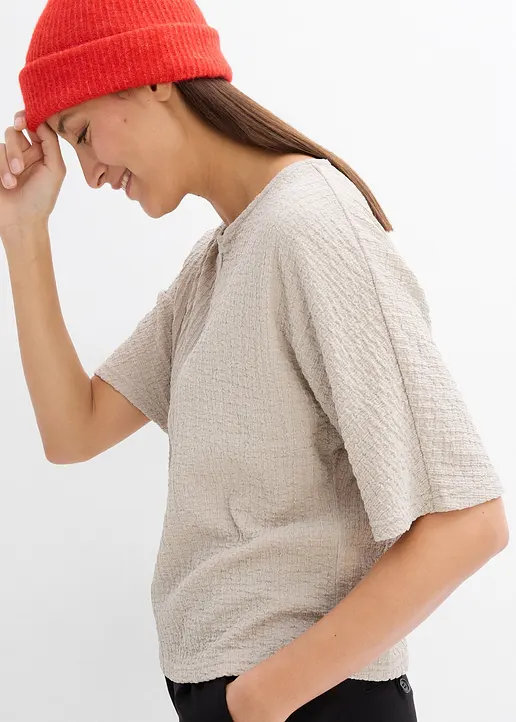 Oversize-Shirt in grau (Detailaufnahme) - bonprix