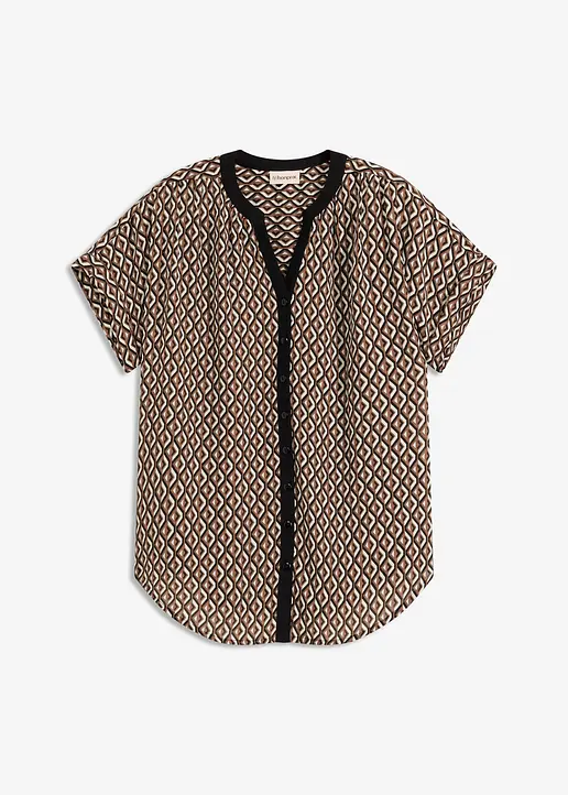 Oversize-Bluse in braun von vorne - bonprix