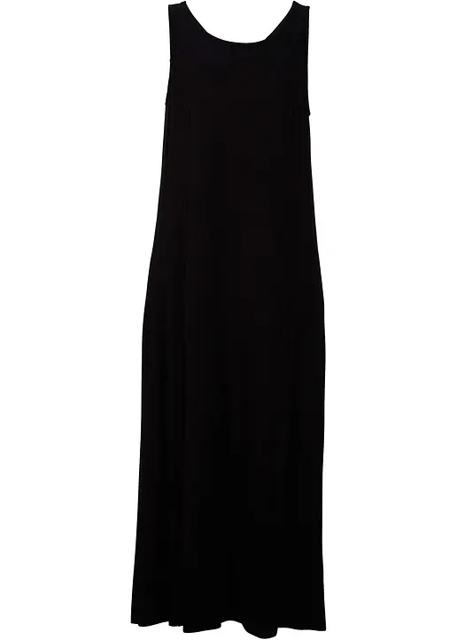Jerseykleid mit nachhaltiger Viskose in schwarz von vorne - bonprix