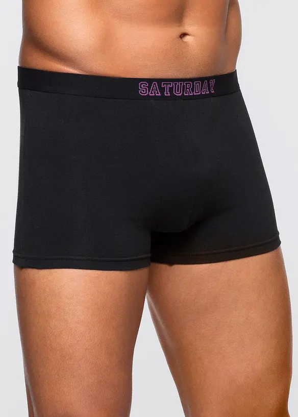 Boxershorts eng mit Baumwolle (7er Pack) in schwarz von vorne - bonprix