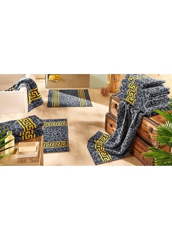 Handtuch mit Leo Muster in schwarz (Ambiente) - bonprix