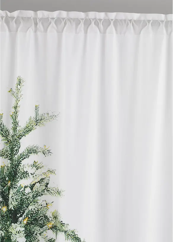 LED-Vorhang mit Tannenbaum Druck (1er Pack) in grün - bonprix