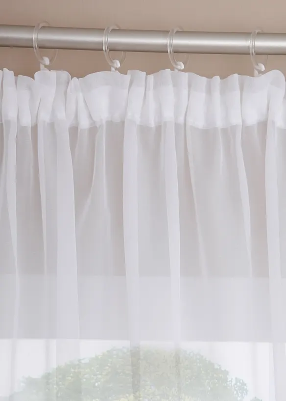 Gardinen Store mit recyceltem Polyester mit Häkelkante in weiß - bonprix