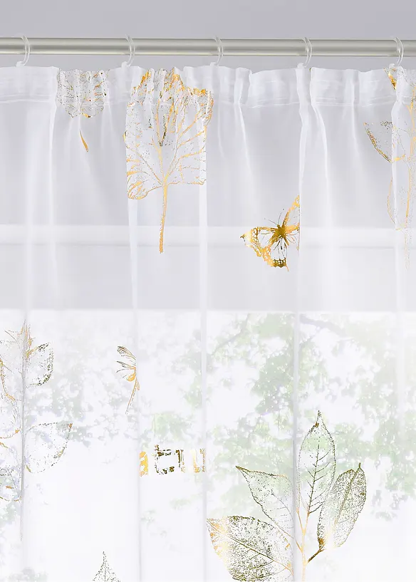 Transparente Gardine aus feinem Voile (1er Pack) in gold - bonprix Transparente Gardine aus feinem Voile (1er Pack) in gold - bonprix