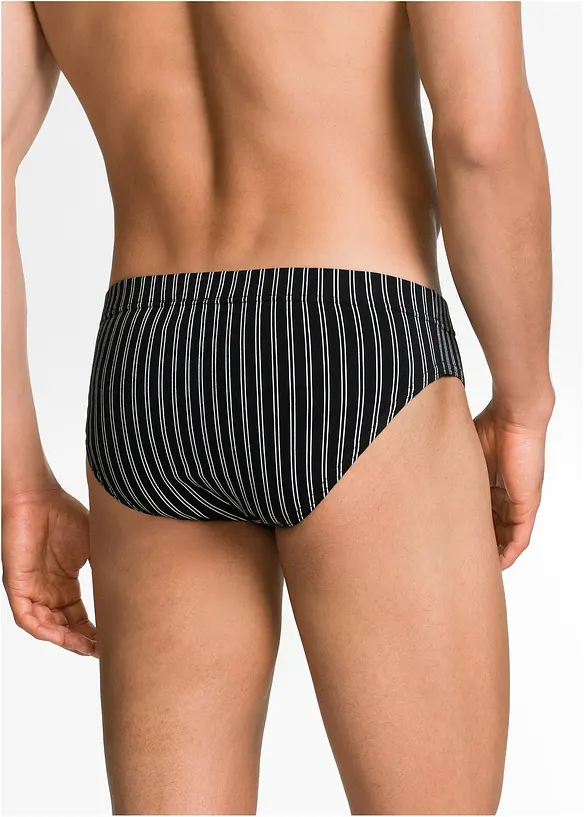 Slip mit Baumwolle (5er Pack) in schwarz von hinten - bonprix