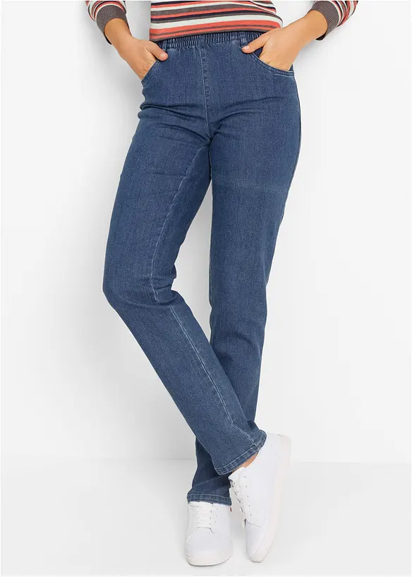 Jeans und Twillhose aus Baumwoll-Mix (2-tlg.Set) in blau von vorne - bonprix Jeans und Twillhose aus Baumwoll-Mix (2-tlg.Set) in blau von vorne - bonprix