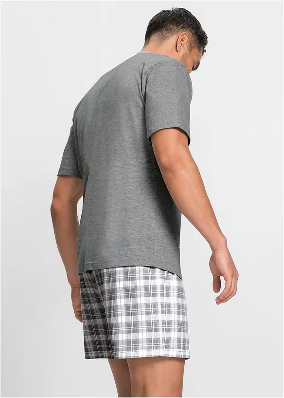 Shorty mit Baummwolle in grau von hinten (Totalaufnahme) - bonprix