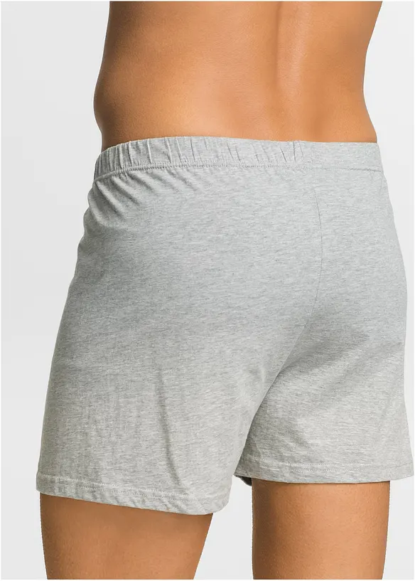 Lockere Jersey Boxershorts mit weicher Baumwolle (4er Pack) in grau von hinten - bonprix