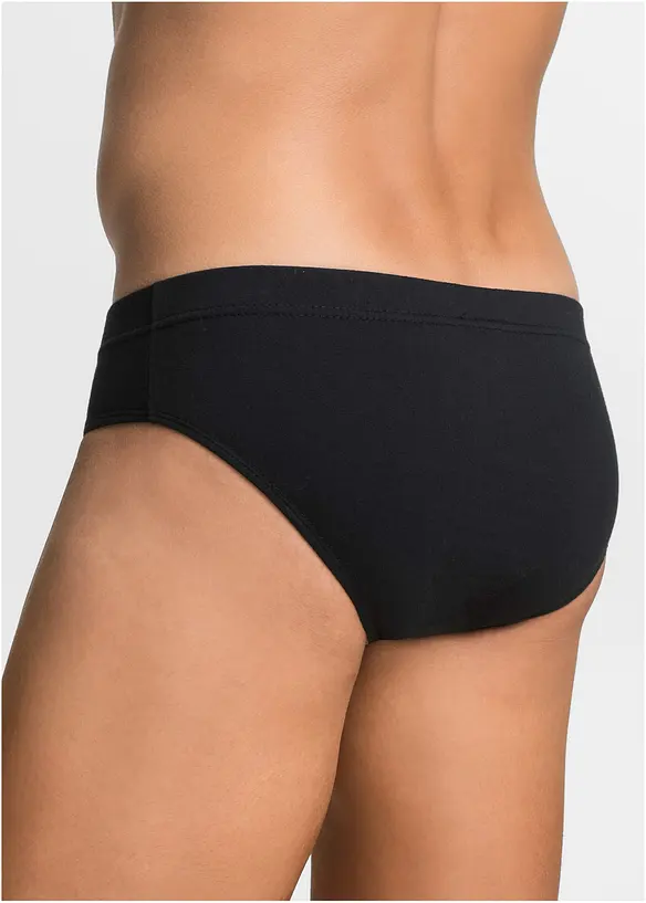 Maxislip aus Baumwolle (5er Pack) in schwarz von hinten - bonprix