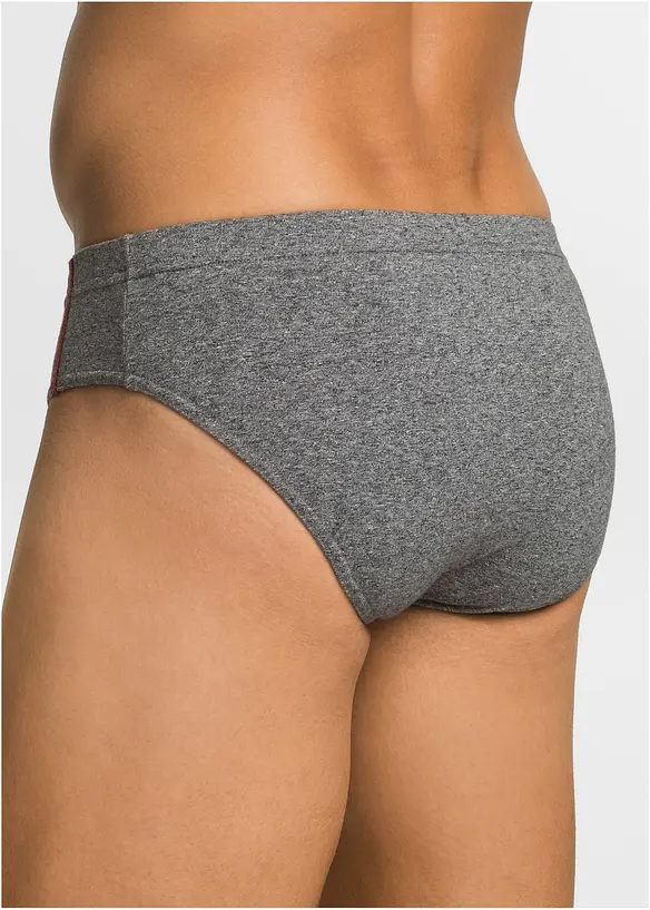 Maxislip mit Baumwolle (5er Pack) in grau von hinten - bonprix