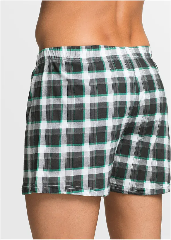 Lockere Jersey Boxershorts aus Baumwolle (3er Pack) in grau von hinten - bonprix