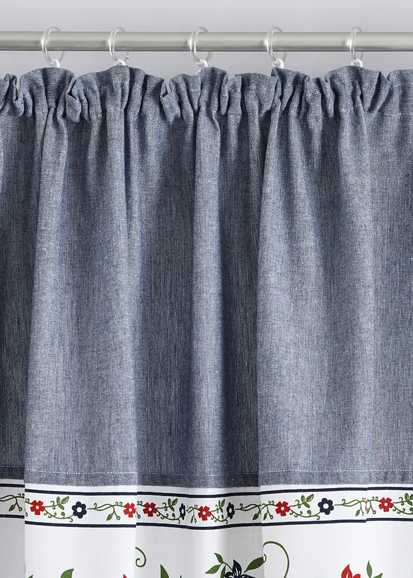 Vorhang aus Bio-Baumwolle mit Raffhalter (1er Pack) in blau - bonprix