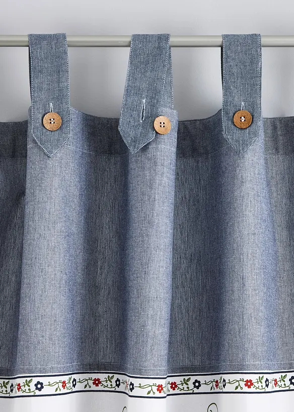 Blickdichter Vorhang aus Bio-Baumwolle (1er Pack) in blau - bonprix Blickdichter Vorhang aus Bio-Baumwolle (1er Pack) in blau - bonprix
