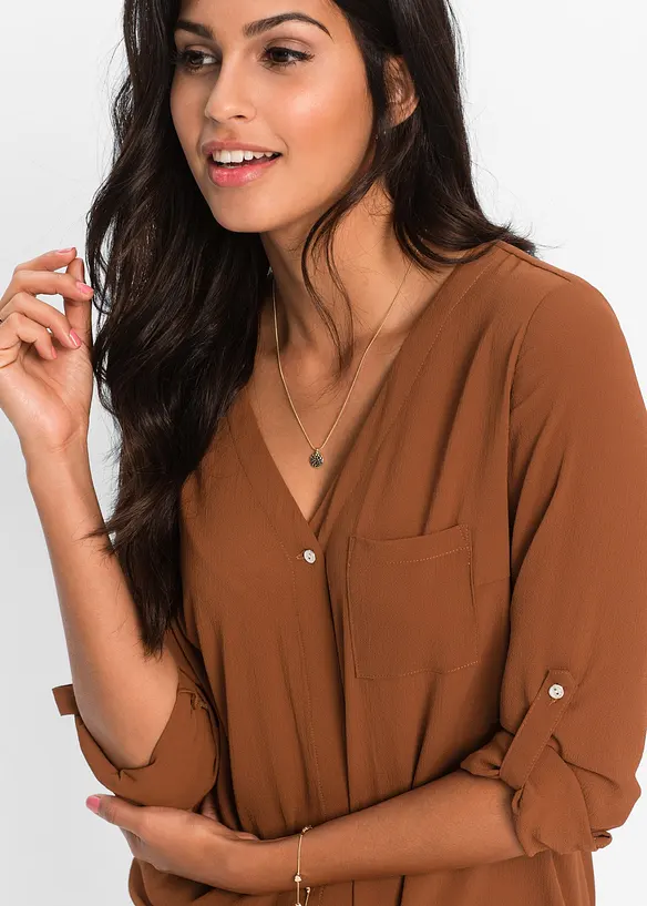 Longbluse cognac Clearance