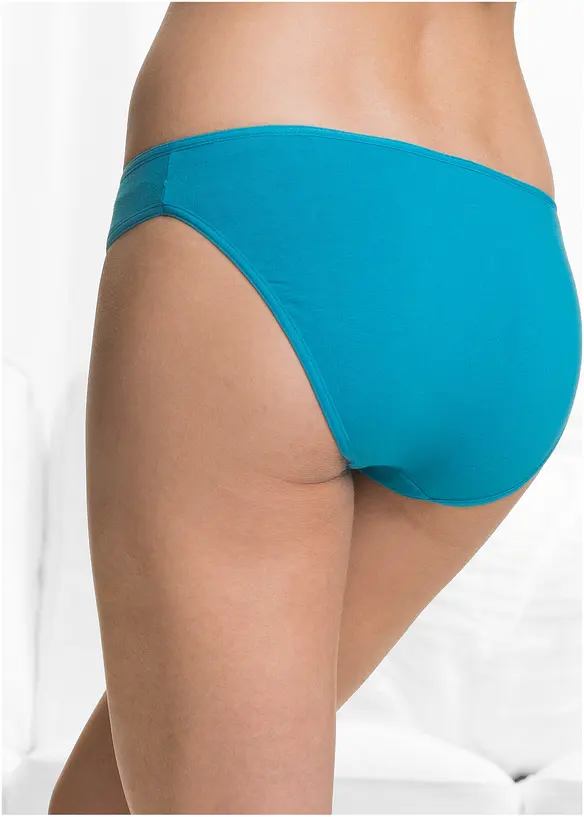 Slip mit weicher Baumwolle (6er Pack) in blau von hinten - bonprix