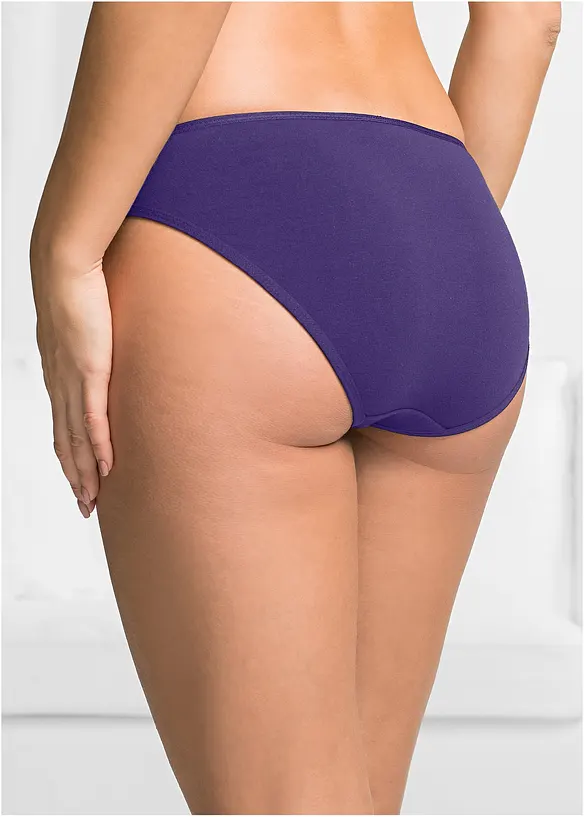 Slip mit weicher Baumwolle (6er Pack) in lila von hinten - bonprix