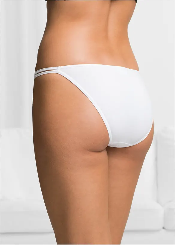 Tanga Slip mit weicher Bio-Baumwolle (6er Pack) in schwarz von hinten - bonprix