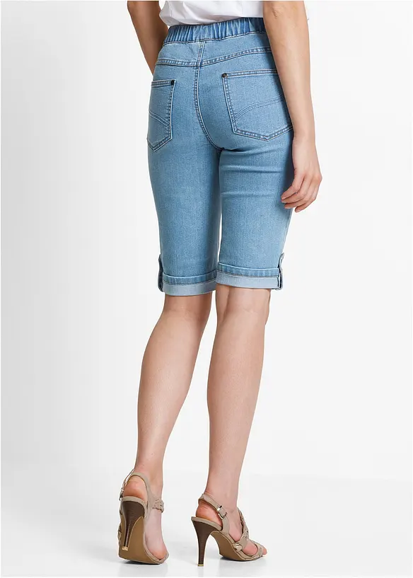 Jeans-Bermuda mit Bequembund in blau von hinten - bonprix