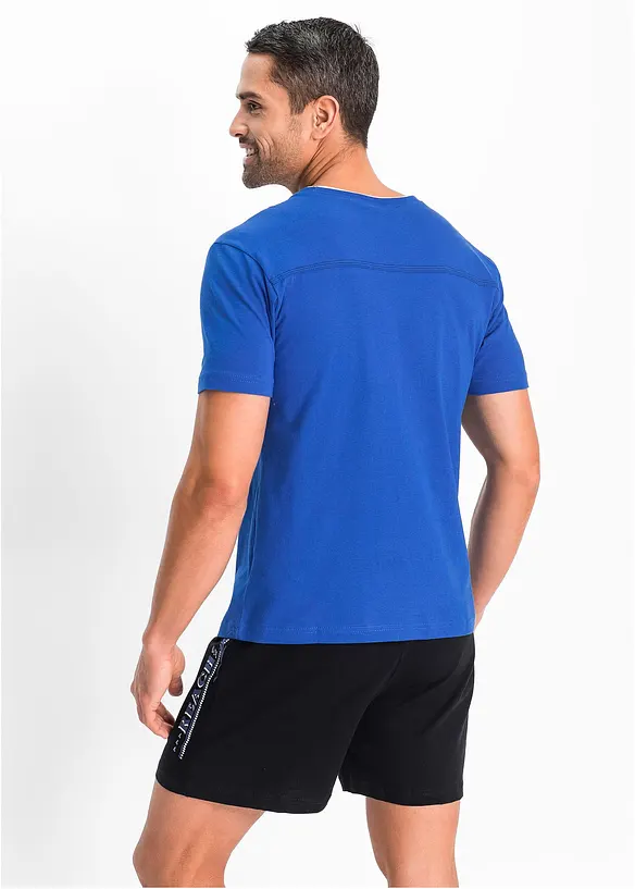 Shorty mit weicher Baumwolle in blau von hinten (Totalaufnahme) - bonprix