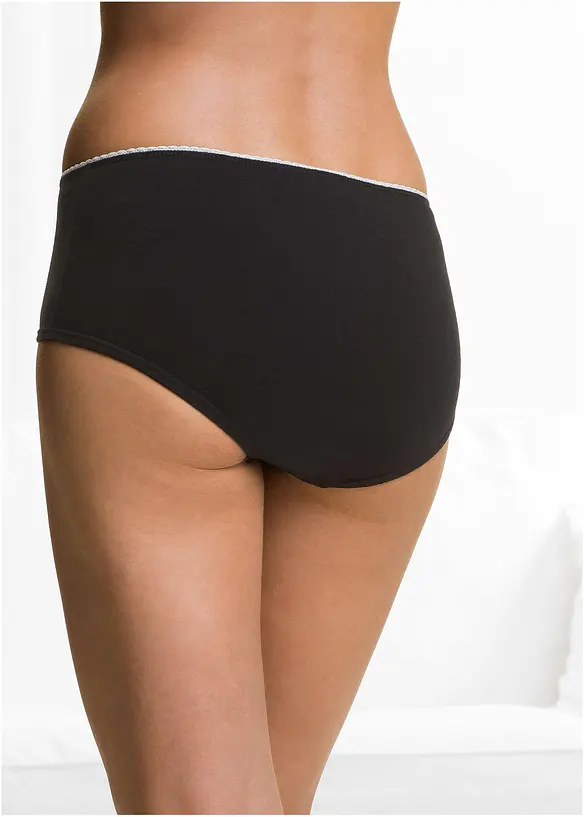 Maxislip mit Bio-Baumwolle (4er Pack) in schwarz von hinten - bonprix