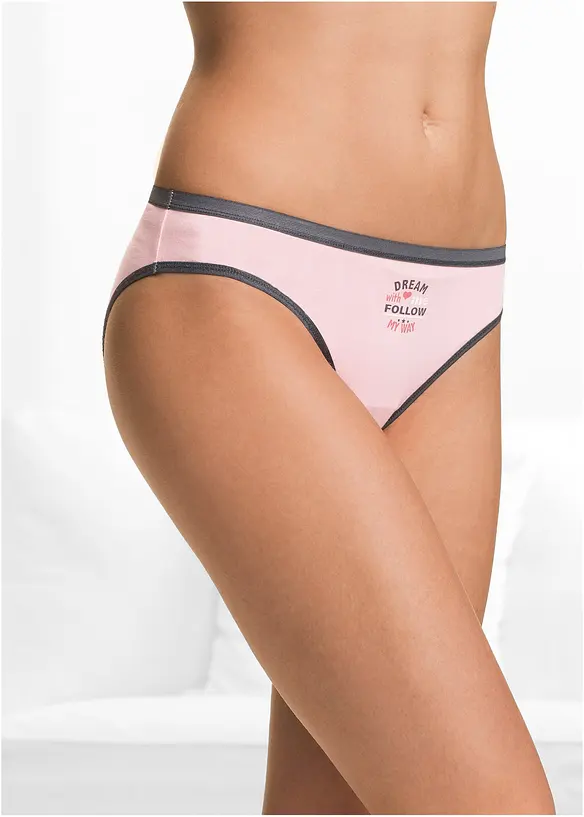 Slip mit weicher Baumwolle (5er Pack) in blau von vorne - bonprix