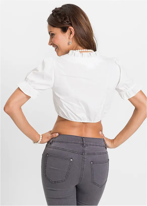 Dirndlbluse in weiß von hinten (im Anschnitt) - bonprix
