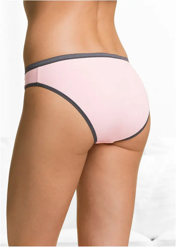 Slip mit weicher Baumwolle (5er Pack) in blau von hinten - bonprix